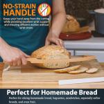 MonteHerra 17-Inch Wooden Bread Knife with Serrated Blade