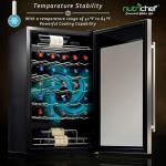 Nutrichef 34-Bottle Wine Fridge with Adjustable Temp