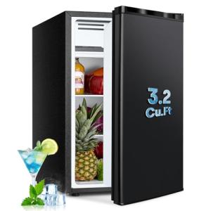 3.2 Cu.Ft Mini Fridge with Freezer, Black