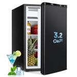 3.2 Cu.Ft Mini Fridge with Freezer, Black