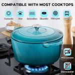 Onader 7QT Cast Iron Dutch Oven Pot