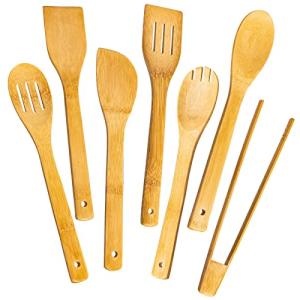 Eisinly 7-Piece Bamboo Cooking Utensils Set