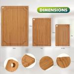 3-Piece Bamboo Cutting Board Set with Juice Grooves