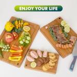 3-Piece Bamboo Cutting Board Set with Juice Grooves