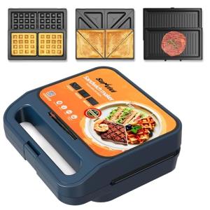 Sunvivi 3-in-1 Electric Sandwich and Waffle Maker