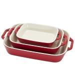 STAUB Cherry Ceramic 3-Piece Baking Dish Set