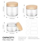 Glass Jars with Wooden Lids for Travel 3-Pack