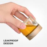 Glass Jars with Wooden Lids for Travel 3-Pack