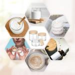 Glass Jars with Wooden Lids for Travel 3-Pack