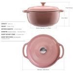 Pink 6-qt Enameled Cast Iron Dutch Oven