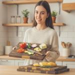 Acacia Wood Cutting Board Set with Handles