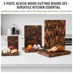Acacia Wood Cutting Board Set with Handles