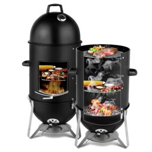 4-Tier 3-in-1 Charcoal Grill and Smoker