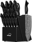 15-Piece Kitchen Knife Set with Built-In Sharpener