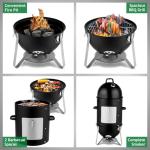 4-Tier 3-in-1 Charcoal Grill and Smoker