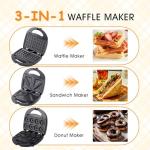 JOVELL 3-in-1 Mini Waffle and Sandwich Maker