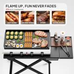 ROVSUN 4-Burner Foldable Propane Griddle with Wheels