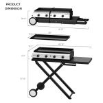 ROVSUN 4-Burner Foldable Propane Griddle with Wheels