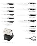 14-Piece German Stainless Steel Knife Set with Block