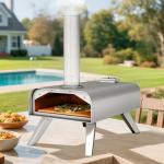 Portable Wood-Fired Outdoor Pizza Oven with Rotating Stone