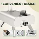 Portable Wood-Fired Outdoor Pizza Oven with Rotating Stone