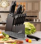 15-Piece Kitchen Knife Set with Built-In Sharpener