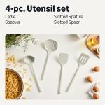 Silicone Cooking Spoon and Ladle Set, 4-Piece