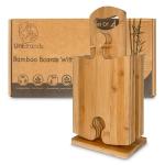 4-Piece Bamboo Serving Board Set with Stand