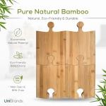 4-Piece Bamboo Serving Board Set with Stand