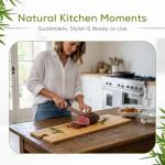 4-Piece Bamboo Serving Board Set with Stand