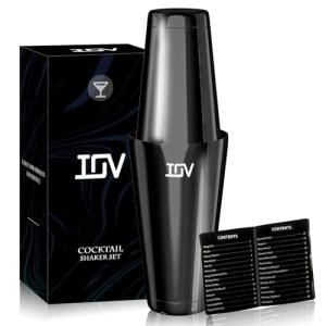 Boston Cocktail Shaker Set with Recipe Guide