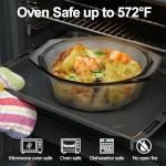 TIPTAP Round Glass Casserole Dish with Lid