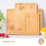Bamboo Cutting Board Set of 3 - Food Safe