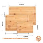 Bamboo Cutting Board Set of 3 - Food Safe