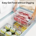 iSPECLE Freezer Organizer Bins - 4 Pack, Stackable