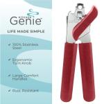 Ergonomic Stainless Steel Manual Can Opener in Red