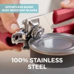 Ergonomic Stainless Steel Manual Can Opener in Red