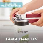 Ergonomic Stainless Steel Manual Can Opener in Red