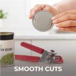 Ergonomic Stainless Steel Manual Can Opener in Red