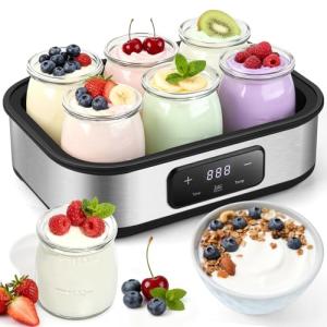Yogurt Maker with Timer and Adjustable Temperature