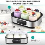 Yogurt Maker with Timer and Adjustable Temperature
