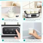 Yogurt Maker with Timer and Adjustable Temperature