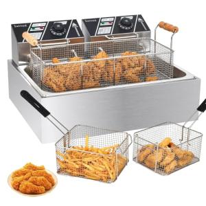 12.7QT Stainless Steel Deep Fryer with Basket