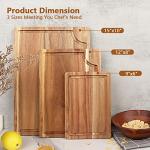 Acacia Wood Cutting Board Set with Juice Groove