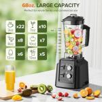 Smoothie Blender with Timer and 68oz Pitcher