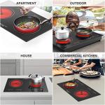 GTKZW 2400W 2-Burner Electric Cooktop with Touch Screen