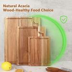 Acacia Wood Cutting Board Set with Juice Groove