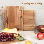Acacia Wood Cutting Board Set with Juice Groove