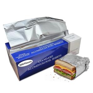 Aluminum Foil Sheets, 500-Count, Pre-Cut Pop-Up Dispenser