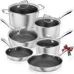 10-Piece Triply Stainless Steel Cookware Set